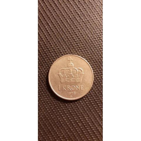 Монета 1 крона 1978 год Норвегия