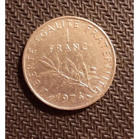 Монета 1 франк 1974 год Франция