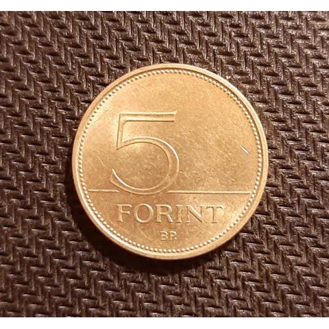 Монета 5 форинтов 1993 год VF