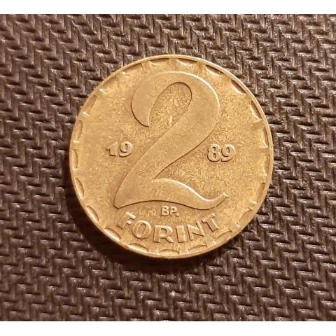 Монета 2 форинта 1989 год Венгрия