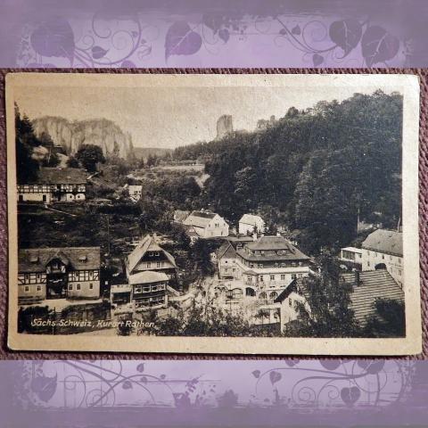 Антикварная открытка "Саксонская Швейцария. Курорт Ратен". Германия